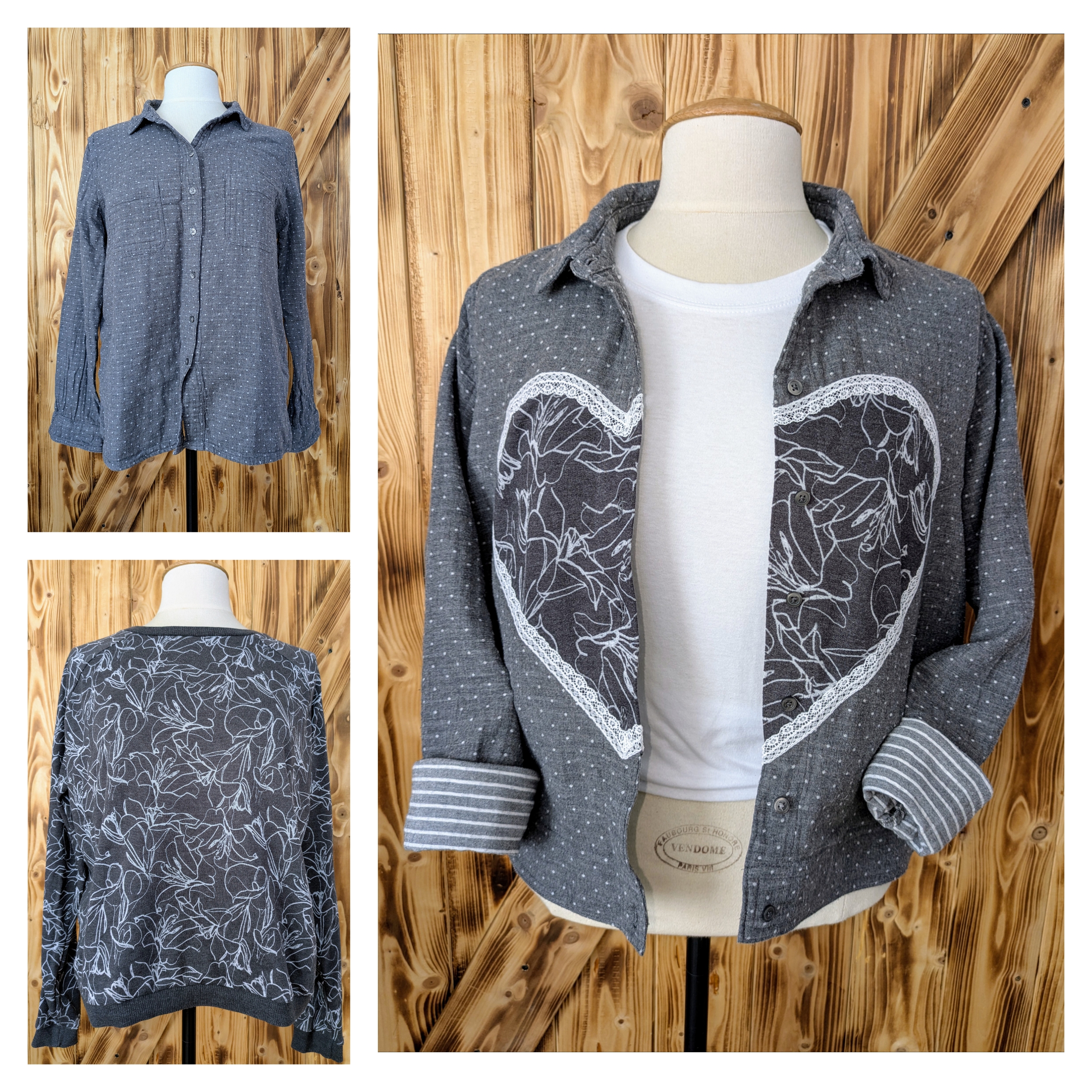 Upcycling chemise/sweat